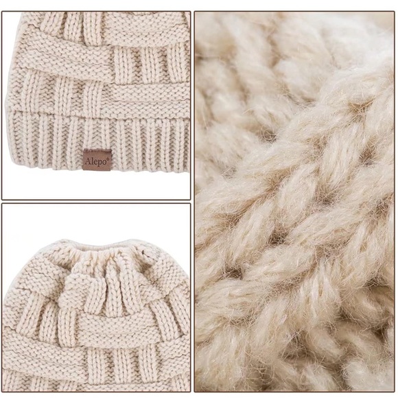 Women’s beanie with hole for pony tail - Picture 6 of 8